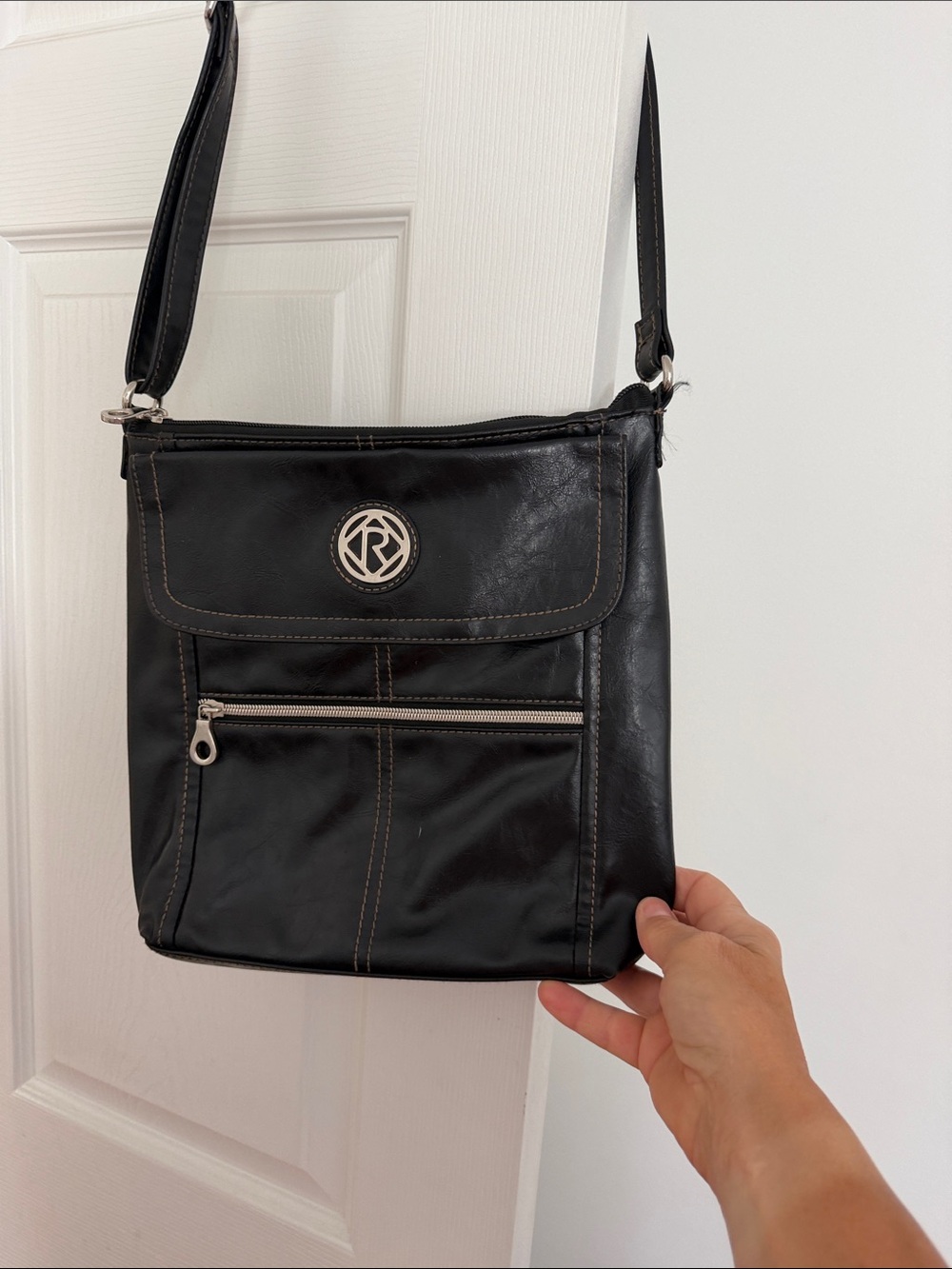 Relic Black Crossbody with Silver Accent